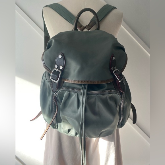 MZ Wallace Marlena Army Green Nylon Backpack Olive - Picture 16 of 16